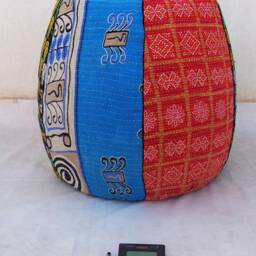 Handmade Floral Cotton Bean Bag Chair Embroidered Bohemian Ottoman Pouf - thumbnail 2