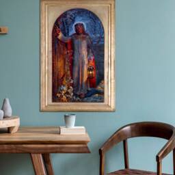 The Light Of The World English Pre-Raphaelite Artist William Holman Hunt Wall Art, Home Decor, Mounted Canvas Print Ready To Hang - thumbnail 3