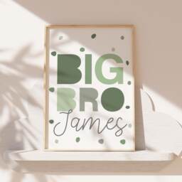 Set Of 3 Personalised Brother Sister Prints, Big Bro Lil Sis, Sibling Playroom, Wall Art, Shared Bedroom, Kids Room - thumbnail 2
