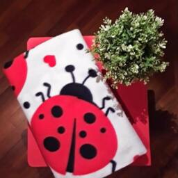 Ladybug Blanket - Soft Fleece Throw For Picnic Sofa Slipcovers & Cute Bedding - thumbnail 3