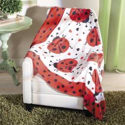 Ladybug Blanket - Soft Fleece Throw For Picnic Sofa Slipcovers & Cute Bedding - thumbnail 2