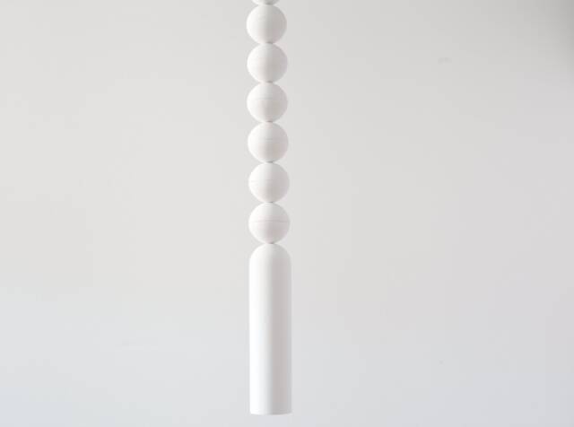 Handmade Plaster Pendant Light Cylinder Chandelier With Spheres - image 1