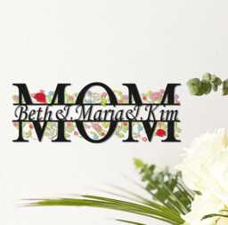 Personalised Mom Sign With Kids Names, Mother's Day Gift, Custom Family Name Wall Decor, Gifts For Moms From Daughter Son, Nanny Grandma - thumbnail 1