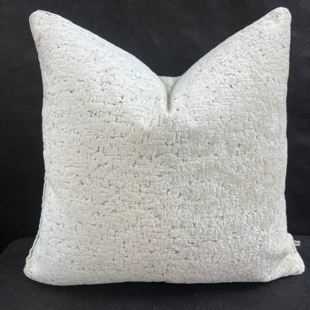 Zinc Luxury Designer Velvet Hutton Contemporary Neutral Silver Cushion Pillow Throw Cover - image 1