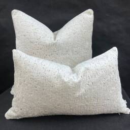 Zinc Luxury Designer Velvet Hutton Contemporary Neutral Silver Cushion Pillow Throw Cover - thumbnail 2