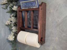 Choose Your Staine Contemporary Pine Toilet Paper Holder With Magazine Rack - thumbnail 1