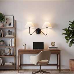 Wall Light Matte Black Double Shade Sconce, Scandinavian Modern Fixture, Elegant Interior Accent Lighting For Hallway & Bedroom - thumbnail 4
