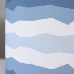 Blue Geometric Drum Lampshade 20cm To 40cm ?? By Vivid Shades, Ombre Stripe Pattern Custom Made Ceiling Light Shade UK Fabric - thumbnail 3