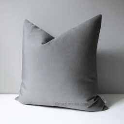 Charcoal Grey Sunbrella?? Outdoor Pillow Cover, Modern Gray Cushions For Pool Loungers & Patio Chairs, Games Room Seating, Mazizmuse - thumbnail 1