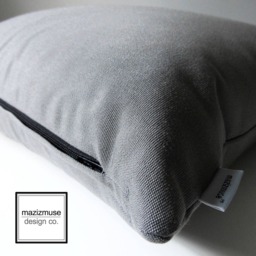 Charcoal Grey Sunbrella?? Outdoor Pillow Cover, Modern Gray Cushions For Pool Loungers & Patio Chairs, Games Room Seating, Mazizmuse - thumbnail 2