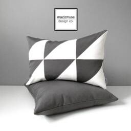 Charcoal Grey Sunbrella?? Outdoor Pillow Cover, Modern Gray Cushions For Pool Loungers & Patio Chairs, Games Room Seating, Mazizmuse - thumbnail 4