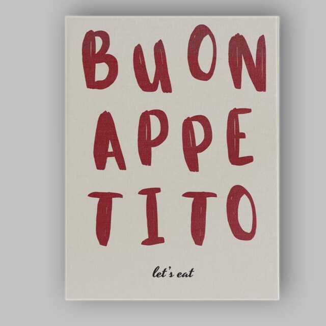 Bold Typography Buon Appetito Kitchen Quote Canvas Wall Art Print Decor Picture Ready To Hang - image 1
