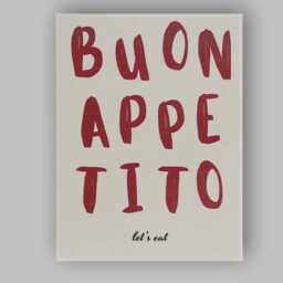 Bold Typography Buon Appetito Kitchen Quote Canvas Wall Art Print Decor Picture Ready To Hang - thumbnail 1