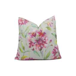 Voyage - Clovelly Raspberry/Stone Stunning Floral Watercolour Cushion Cover Handmade Throw Pillow Designer Home Decor - thumbnail 1