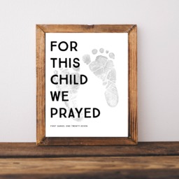 Baby Boy Nursery Wall Decor, Bible Verse Art, For This Child We Prayed Sign, Bedroom First Samuel Print, Printable Art - thumbnail 1