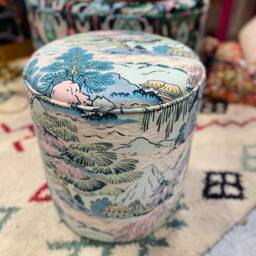 Dressing Table Pouffe in Yanagi Bright Pastel Velvet - thumbnail 3