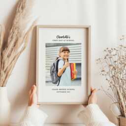 First Day At School Personalised Photo Print - Back To Gift 1st Nursery Reception Kindergarten Pre Frame - thumbnail 1