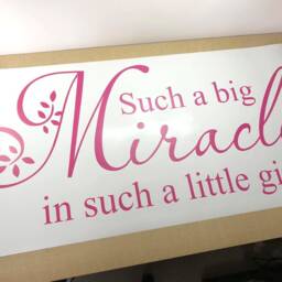 Such A Big Miracle in Little Girl Baby Wall Sticker Gift, Girls Nursery Decal, Sticker, Art Decor - thumbnail 2