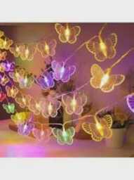 Solar Butterfly String Lights Waterproof Led Fairy Garden Decor - thumbnail 3