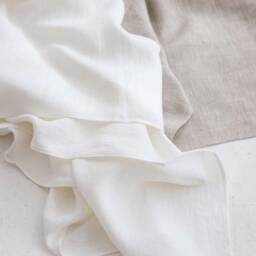 White Linen Beach Towel, Lightweight Travel Sheet, Organic Bath Sarong - thumbnail 3