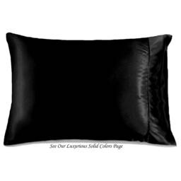 Black Charmeuse Satin Pillowcase, Standard Size, French Seams