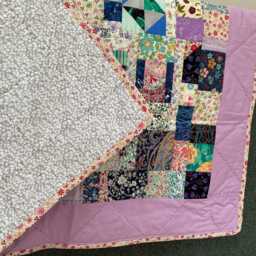 Handmade Baby Quilt Liberty London Tana Lawn Blanket - Patchwork Gender Neutral - thumbnail 3