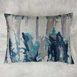 Harlequin Takara Rectangle Cushion Cover Teal Abstract Modern Ink Splash Handmade Throw Pillow Designer Home Decor - thumbnail 3