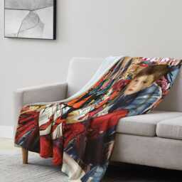 Custom Superhero Face Blanket, Personalized Comic Throw Gift - thumbnail 4