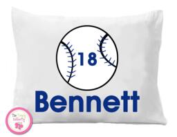 Baseball Pillow Case , Bedding, Kids Personalized Pillowcase - thumbnail 1