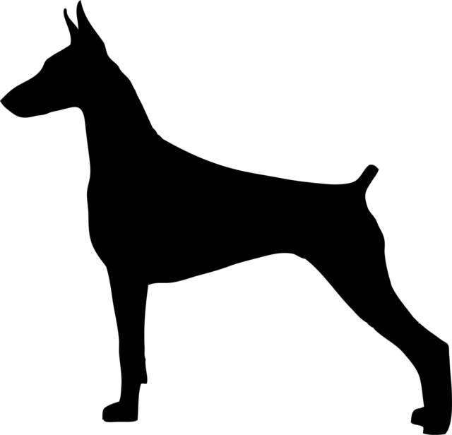 Doberman Silhouette Printable Wall Art