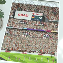 England Women's National Team Euro 2022 Champions Illustrated Art Print - Lionesses Icons Poster Gift - thumbnail 2