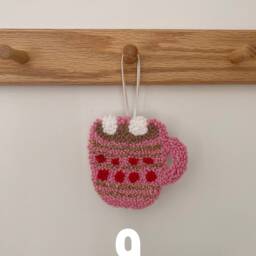 Handmade Punch Needle Christmas Ornament Cotton Holiday Decor - thumbnail 4
