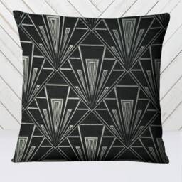 Art Deco Cushion, Pillow Cover, Black Pillow, Velvet Single Or Double Sided 17 Inch Square - thumbnail 1