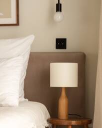 Hand Turned Oak Table Lamp/Wooden Lamp