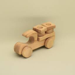Wooden Car Constructor Montessori Stacking Toy, Ash Wood - thumbnail 4