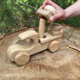 Wooden Car Constructor Montessori Stacking Toy, Ash Wood - thumbnail 2