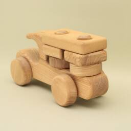 Wooden Car Constructor Montessori Stacking Toy, Ash Wood - thumbnail 3