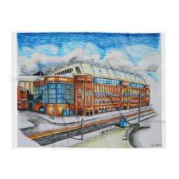 Rangers Fc Gift, Ibrox Stadium Fleece Blanket, Football Art, Scottish Sports, Bedding, Home D??cor - thumbnail 2