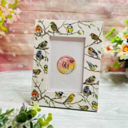 "Bird Photo Frame, Floral Frame, Wooden Frame, Flower Frame, Rustic Frame , Heart Frame, Home Decor.handmade Gift, - 4""x6" - thumbnail 3