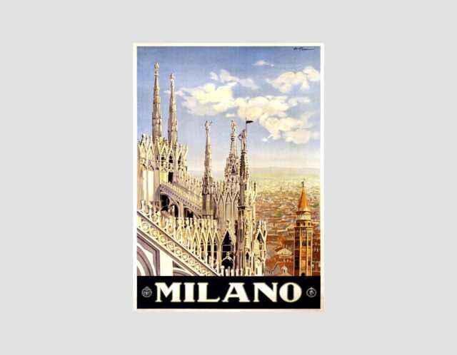 Vintage Milan Travel Poster Italy Art Print - image 1