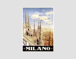 Vintage Milan Travel Poster Italy Art Print - thumbnail 1