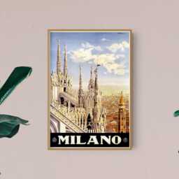 Vintage Milan Travel Poster Italy Art Print - thumbnail 3