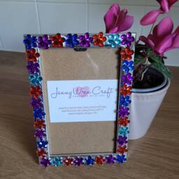 Colourful Rhinestone Flower Shaped Photo Frame 4 X 6 Inches - thumbnail 3