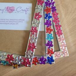 Colourful Rhinestone Flower Shaped Photo Frame 4 X 6 Inches - thumbnail 1