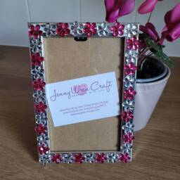 Colourful Rhinestone Flower Shaped Photo Frame 4 X 6 Inches - thumbnail 2
