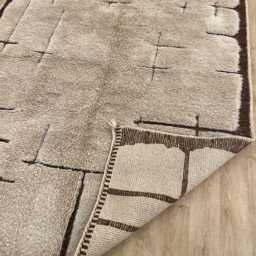 Moroccan Rug 350x450 cm - Beni Ourain Handmade Bohemian Decor Handmade Wool Berber Rug- Rugs For Living Room - thumbnail 3