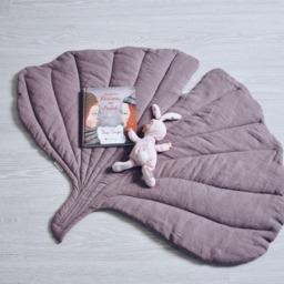 Ginkgo Leaf Play Mat From Natural Linen - 13 Various Colours Available Baby Textile Playmat - thumbnail 2