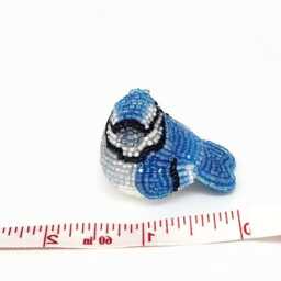 Blue Jay Beaded Miniature Bird Figurine - thumbnail 4