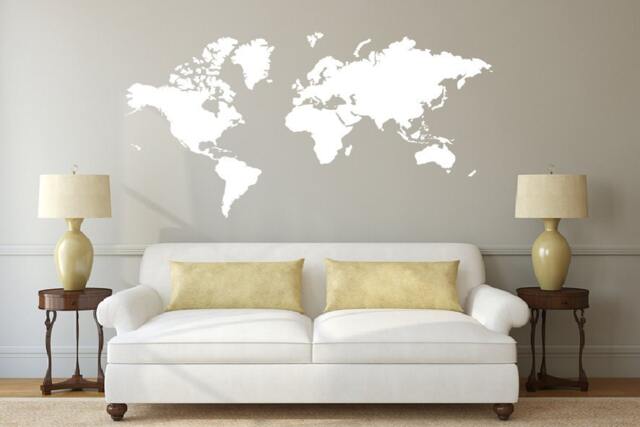 Large World Map Vinyl Decal, Custom Modern Global Wall Art Sticker, Exploring Earth Home Decor, Learn Geography, Push Pin Travel - image 1