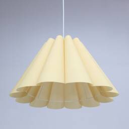 Khaki Pink Pleated Pendant Light Fabric & Acrylic Lampshade - thumbnail 3